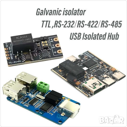 Оптичен изолатор - USB HUB Галваничен Разделител,RS-232/485,ADUM5401,ADUM4160,ADUM3160,ADUM1201     , снимка 1