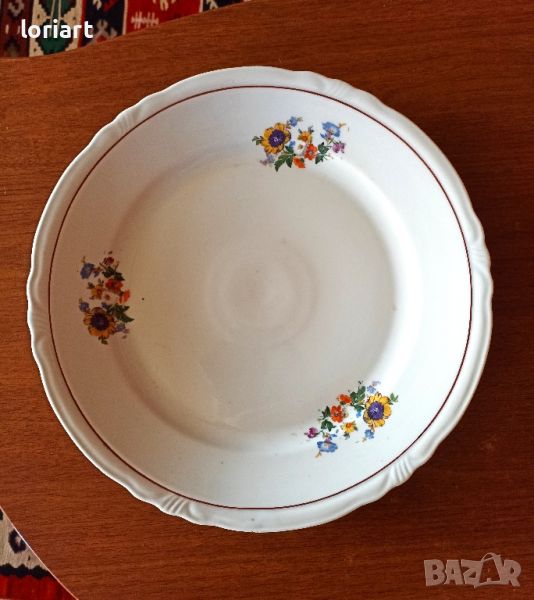 Голяма чиния/плато - стар български порцелан, снимка 1