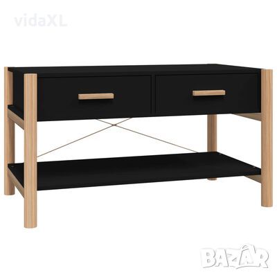 vidaXL Маса за кафе, черна, 82x48x45 см, инженерно дърво（SKU:345664, снимка 1