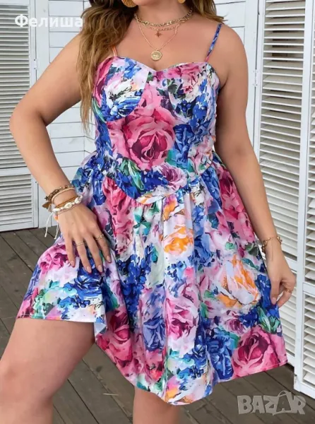 Великолепна Макси Рокля Феерия от Цветове / Приказно Красива Рокля, снимка 1