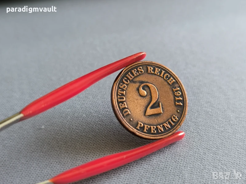 Райх монета - Германия - 2 пфенига | 1911г.; серия A, снимка 1