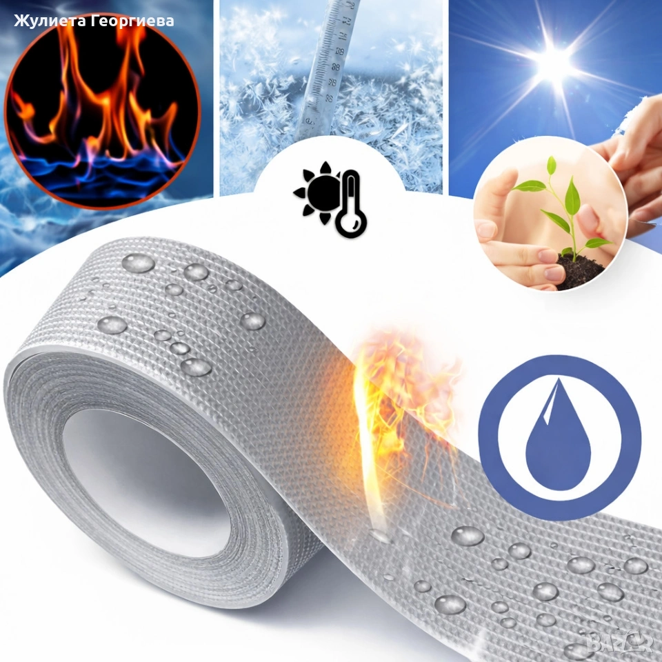 Супер здраво водоустойчиво бутилово тиксо за ремонт – 10 см / 5 м – сигурно уплътняване без майстор, снимка 1