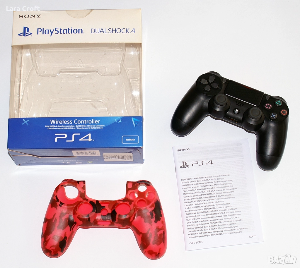 PS4 Dualshock 4 Оригинален контролер с кутия и протектор, снимка 1