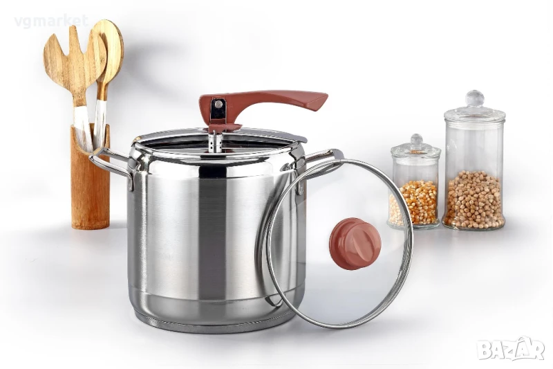 Тенджера под налягане Bonera Vita 6л, снимка 1