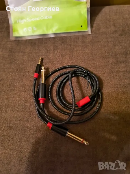 музикантски кабел 2 моно плюс стерео жак, снимка 1
