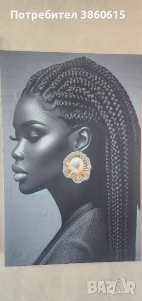 Beauty in black - Луксозна светеща картина , снимка 1