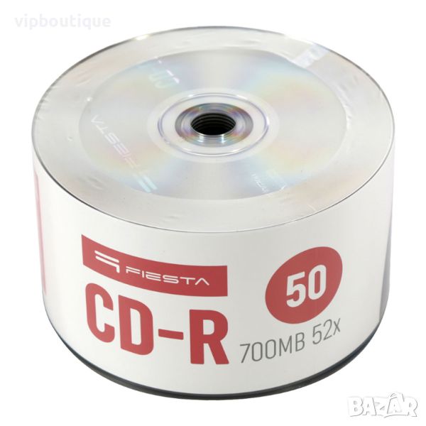 Комплект дискове - FIESTA CD-R 700MB 52X SP*50бр шпиндел + CD/DVD хартиени пликчета Hama, снимка 1