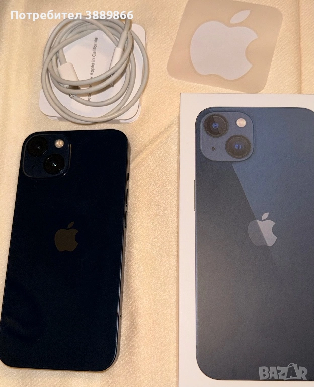 iPhone 13 – 128GB, Midnight, iOS 26.2, в гаранция, перфектно състояние, снимка 1