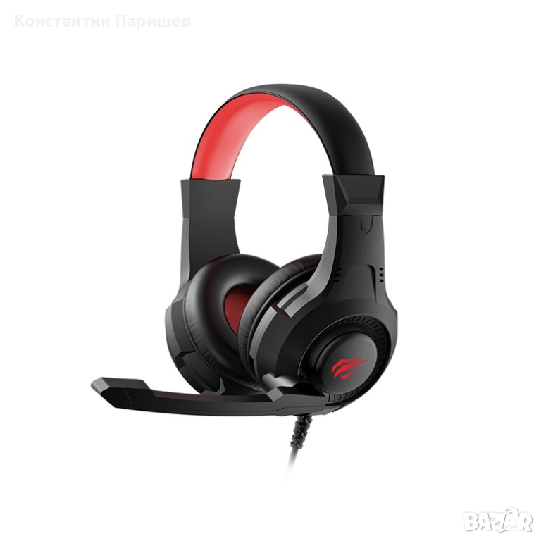 Геймърски слушалки Havit GAMENOTE H2031d, LED червена подсветка, Black/Red, снимка 1