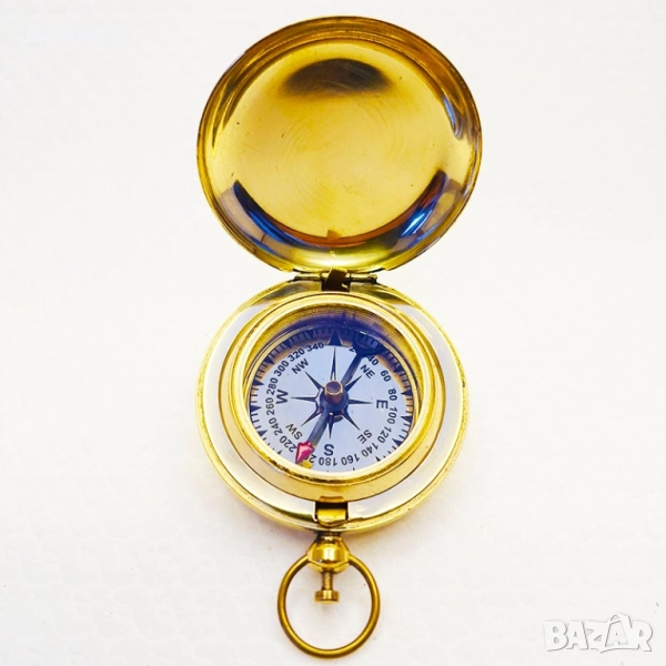 Компас бронзов с ретро дизайн. , снимка 1