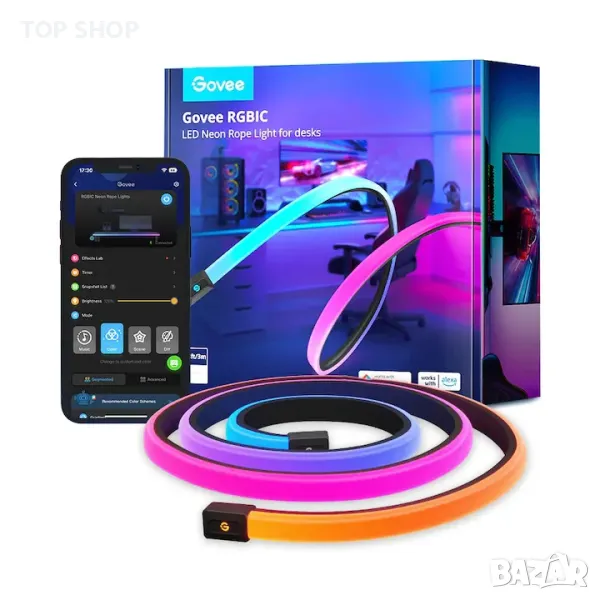 Смарт RGBIC LED лента Govee Neon Rope Lights H61C3, Wi-Fi,, снимка 1