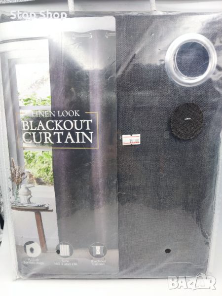 Перде 140 х 260 см черен цвят текстил Blackout , снимка 1