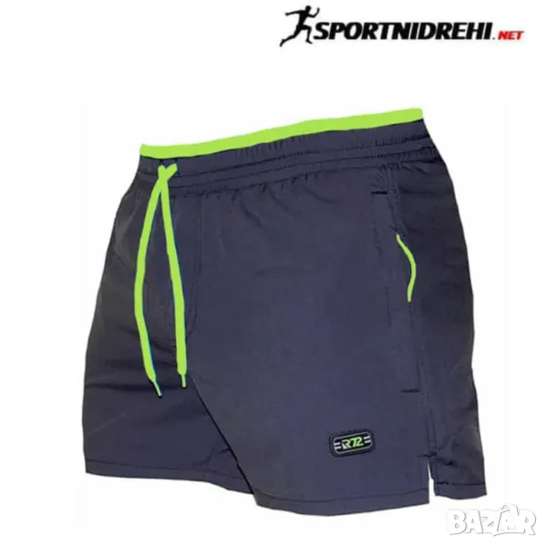 Мъжки бански RAYMOND 1154, тъмносини с електриковозелено, микрополиестер, снимка 1