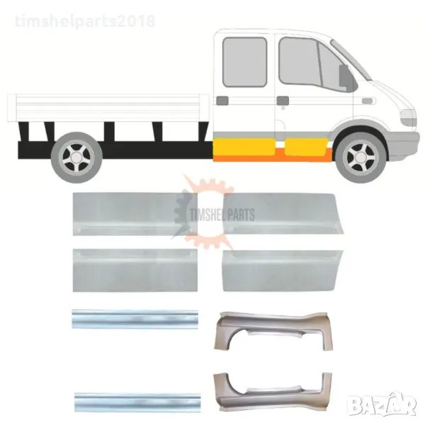 Комплект прагове и Панели "Двойна Кабина" за Renault Master , Opel Movano 1997-2010 год, снимка 1