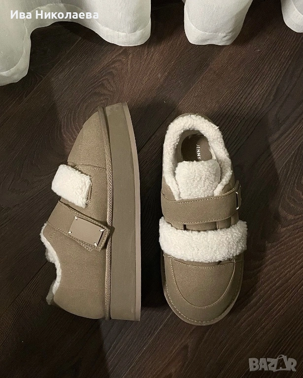 Бежови дамски обувки на платформа JENNY FAIRY, снимка 1