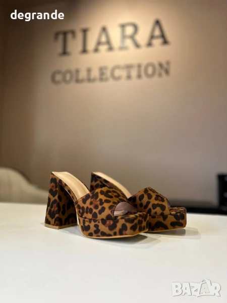 Тиара колекция представя тигрови чехли на висок ток, снимка 1