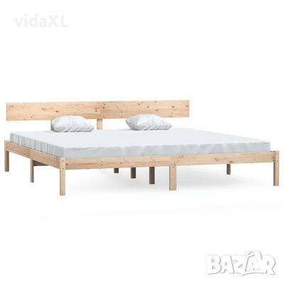 vidaXL Рамка за легло, бор масив, 180x200cм, Super King Size（SKU:810162, снимка 1