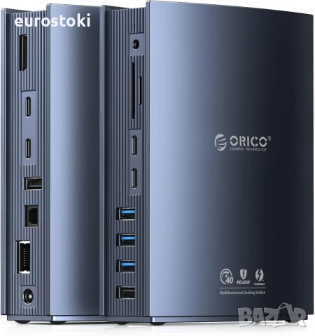 ORICO TB3-S3 Thunderbolt 3 Докинг станция 15-в-1 USB C, 60 W 40 Gbps за лаптопи с USB C, два 4K @ 60