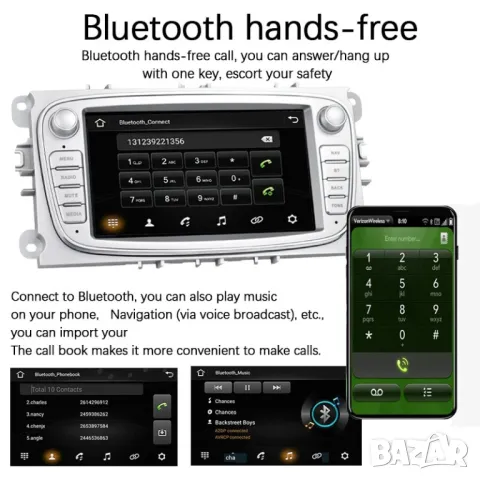 Мултимедия с Андроид за Ford Focus, S-Max, Tansit, Mondeo, Galaxy, C-Max, Kuga, Двоен дин, Android, снимка 8 - Аксесоари и консумативи - 49942478