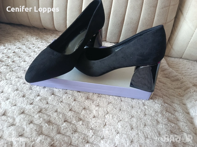 елегантни обувки с дебел ток 38 номер, снимка 2 - Дамски обувки на ток - 53642110