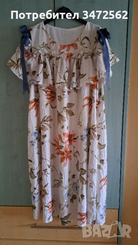 Лятна рокля с волан на раменете, снимка 2 - Рокли - 45941998