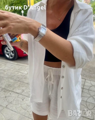 Сет лен от две части в бял цвят, снимка 1