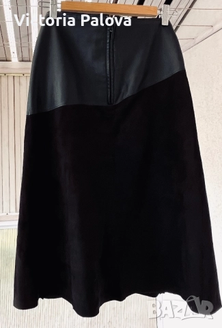 Луксозна кожена пола MORGAN GARMENTS рядък модел, снимка 7 - Поли - 52114467