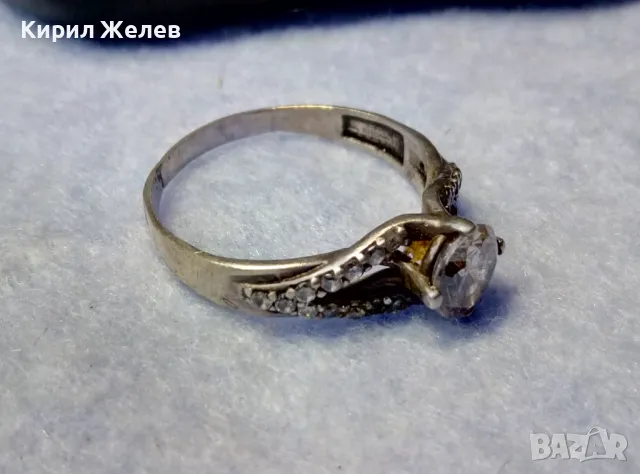 ПРЕКРАСЕН ФИН СКЪПОЦЕНЕН ПРЪСТЕН СРЕБРО 925 с БЛЕСТЯЩ ФИАНИТ в ЦЕНТЪРА и НАТУРАЛНИ ЦИРКОНИ 47586, снимка 3 - Пръстени - 50192574