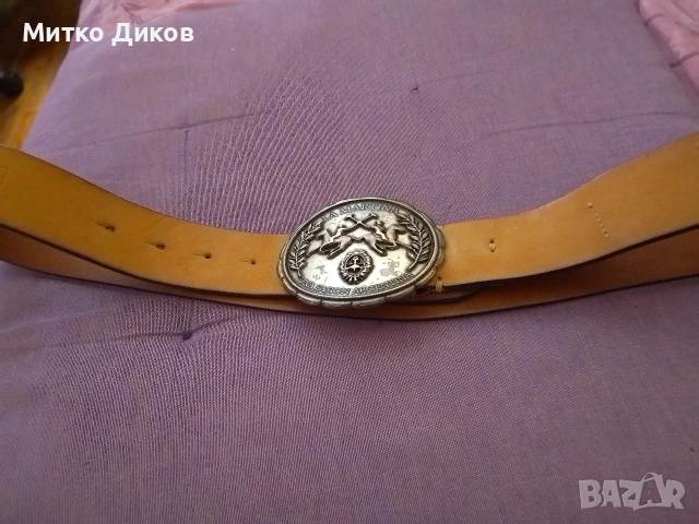 La Martina оригинален колан естествена кожа с масивна метална тока 107 см на 4 см