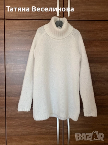 Бял пухкав пуловер H&M, снимка 2 - Блузи с дълъг ръкав и пуловери - 52920198