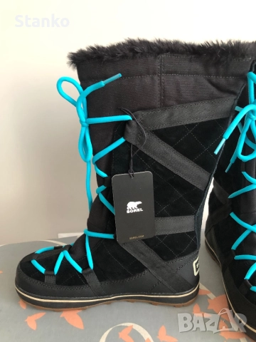 Дамски боти Sorel Glacy Explorer Black Suede Tall Winter BOOTS  waterproof 39, снимка 3 - Дамски боти - 52083945