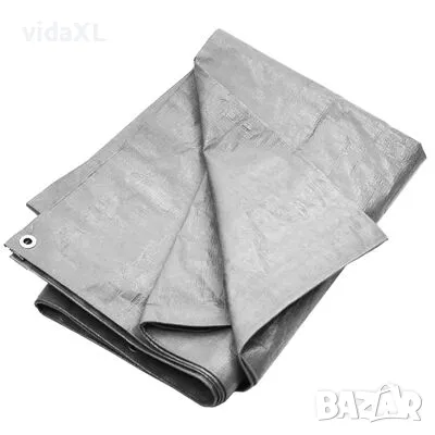 vidaXL Брезент, 180 г/м², 8x10 м, сив, HDPE（SKU:151495）, снимка 3 - Други - 48921632