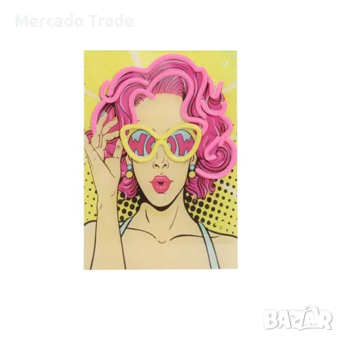 Декоративна картина Mercado Trade, LED неоново осветление, Жена, снимка 2 - Картини - 49089462