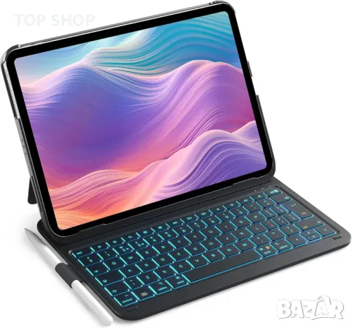 Калъф с клавиатура Inateck за iPad 10th Gen 2022/Air 2024 11 инча, 7-цветна подсветка, BK2007, снимка 1 - Таблети - 49500178