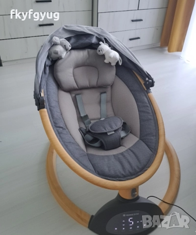 Бебешка електрическа люлка Kikkaboo Ashlee Light Grey, снимка 3 - Детски люлки - 52183792