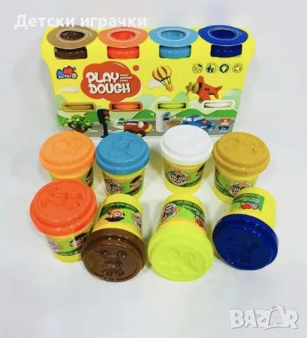 Пластелин моделин 8 цвята в комплект , снимка 2 - Образователни игри - 49876454