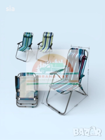 Сгъваем къмпинг стол с 3 позиции на облегалката, снимка 5 - Къмпинг мебели - 44986378