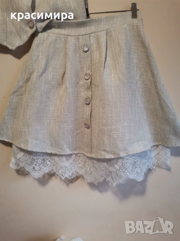 Комплект пола и елек с френска дантела , снимка 4 - Костюми - 53101486