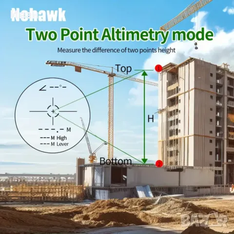 Акумулаторен лазерен далекомер NOHAWK, снимка 5 - Екипировка - 49167580