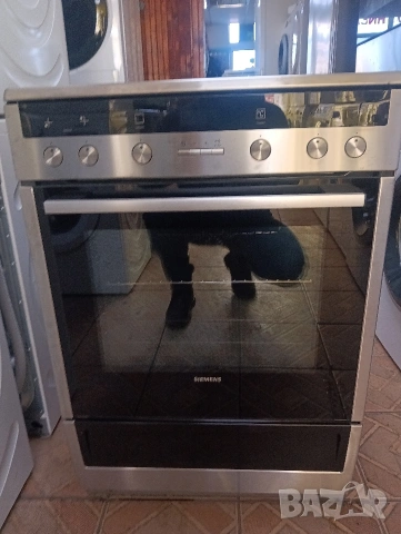 Иноксова свободно стояща печка с керамичен плот Сименс Siemens с две години гаранция!, снимка 4 - Печки, фурни - 53080949