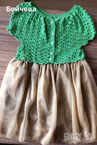 Детска кокетна рокля - ръчна изработка , снимка 5 - Детски рокли и поли - 52557057