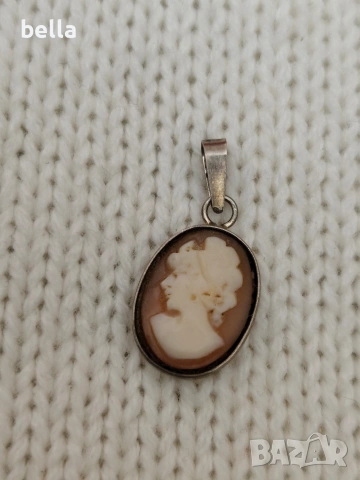 Сребърен антикварен медальон камея проб 800, снимка 2 - Антикварни и старинни предмети - 54162972