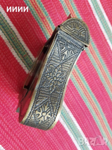 Фишекчийница фишеклък барутница паласка със сцена , снимка 6 - Антикварни и старинни предмети - 53326820