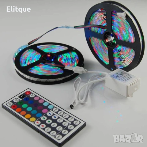 Лента с RGB LED диоди – 5 метра с дистанционно управление ✨