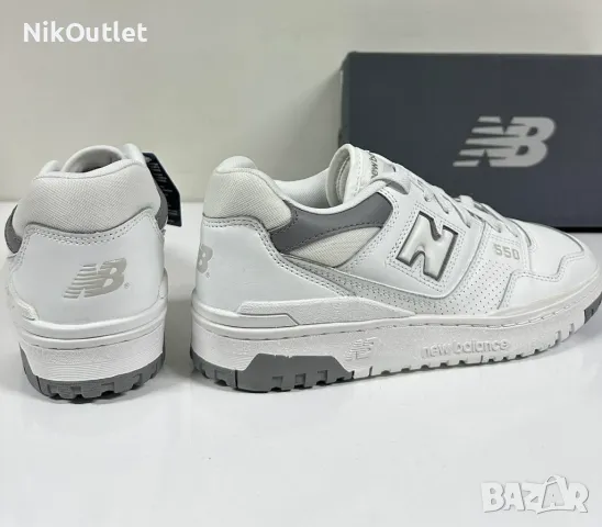 New Balance 550 White Grey Grey, снимка 4 - Маратонки - 47555539