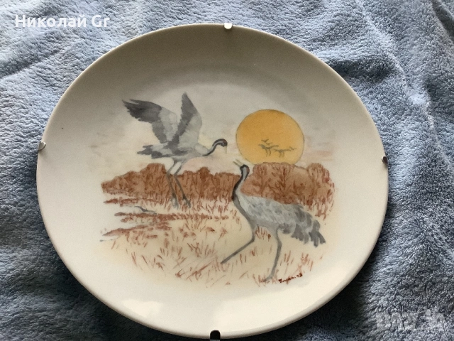 Порцеланова чиния произведено в Германия ръчно рисувани оригинална творба с подпис