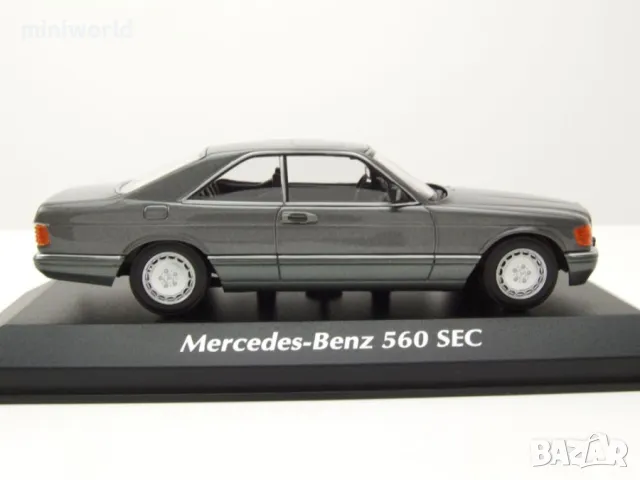 Mercedes-Benz 560 SEC W126 1986 - мащаб 1:43 на Maxichamps моделът е нов в PVC дисплей-кейс, снимка 4 - Колекции - 50011068