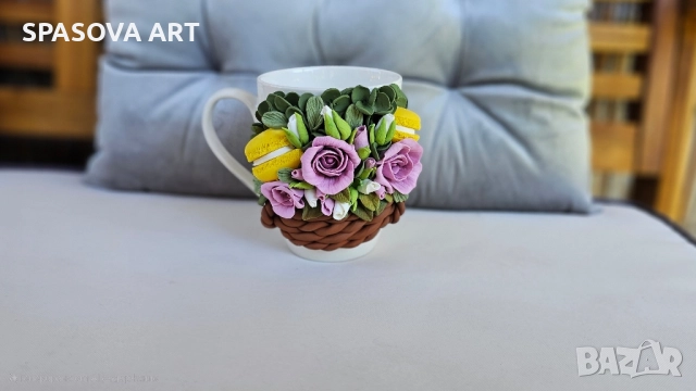 Чаша "Букет от рози" - ръчна изработка