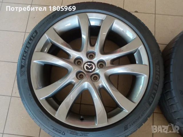 4бр. ал. джанти Mazda 6 (оригинални) 5x114,3 , 7,5x19 , ET45 с гуми 225/45/19 Michelin, снимка 5 - Гуми и джанти - 46903873