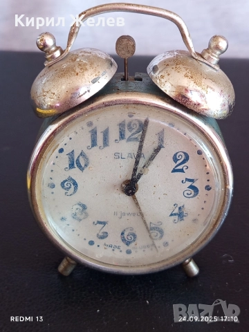 Винтидж механичен будилник СЛАВА СССР рядък за КОЛЕКЦИОНЕРИ 51140